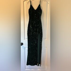 Full length Green Sequin Dress